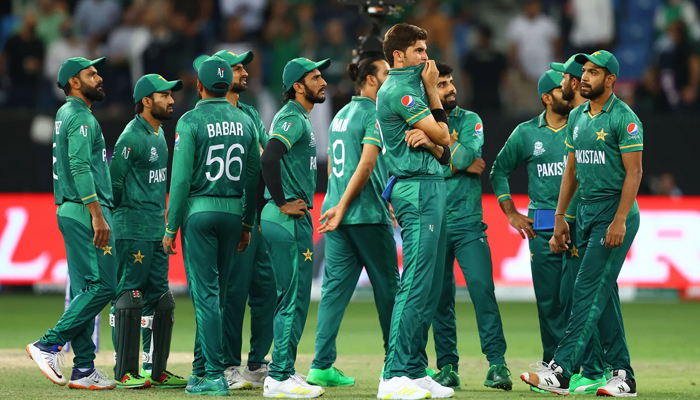 Pakistani cricket players can be seen waiting for a decision of an umpire during a match. — ICC/File
