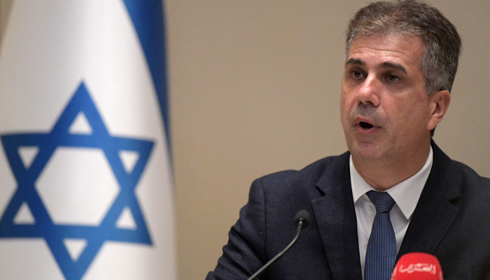 Israels Foreign Minister Eli Cohen attends a press conference with his counterpart from Bahrain, in the capital Manama on September 4, 2023. — AFP