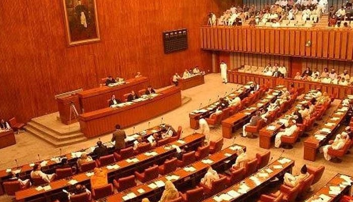 An interior of Senate of Pakistan building can be seen in  this picture. — APP/File