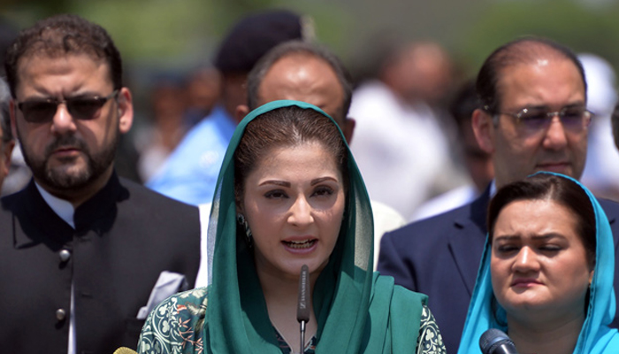Pakistan Muslim League Nawaz (PMLN) Senior Vice President and Chief Organiser Maryam Nawaz while speaking with the media. — AFP/File