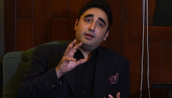 Chairman of the Pakistan Peoples Party Bilawal Bhutto Zardari speaks during an interview with AFP at his home in Karachi. — AFP/File