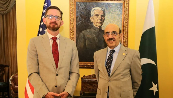 U.S. Special Representative Thomas West and Ambassador Masood Khan. — Twitter/@Masood__Khan