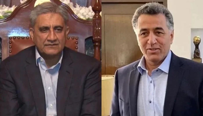 Fomrer army chief General (retd) Qamar Javed Bajwa (left) and former spy chief Faiz Hameed. — ISPR/X/File