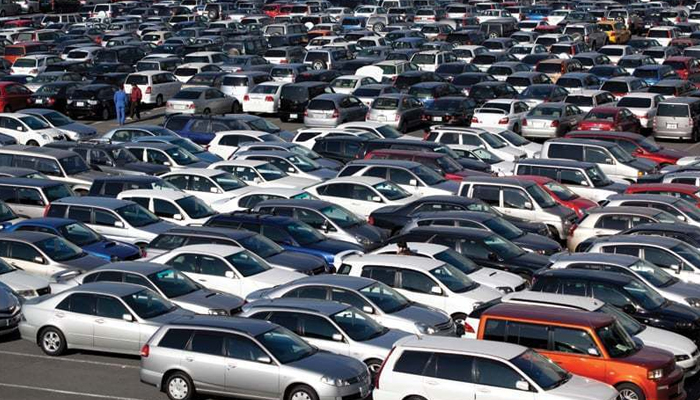 A representational image showing a large number of cars parked at the Karachi port. — AFP/File