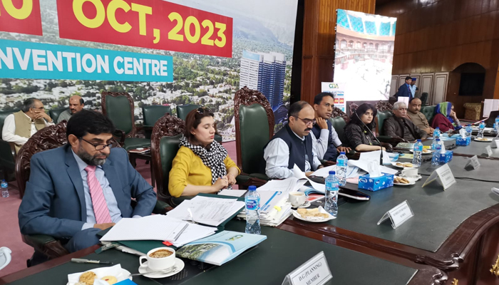 The Capital Development Authority officials during a four-day open auction in Islamabad on October 18, 2023. — Facebook/The Capital Development Authority