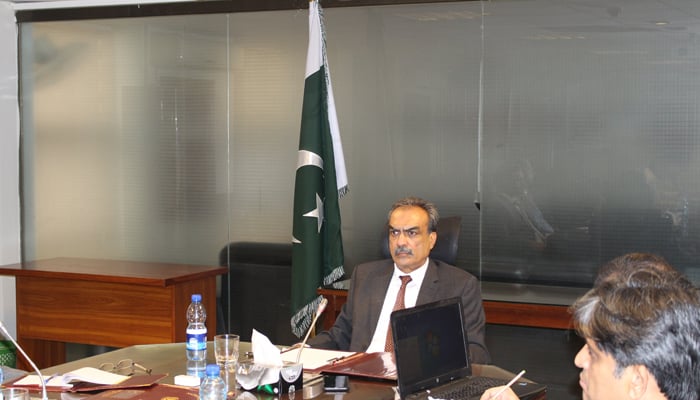 National Police Bureau (NPB) chief Ehsaan Sadiq while chairing a meeting on October 17, 2023. — X/@BureauNpb
