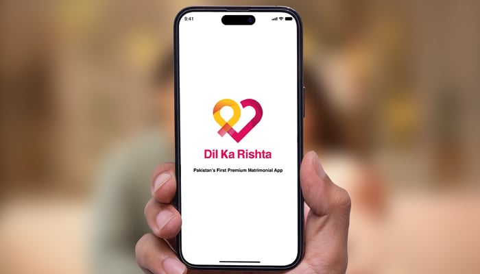 A mobile phone screen shows the Dil Ka Rishta application logo on October 4, 2023. — Facebook/Dil Ka Rishta