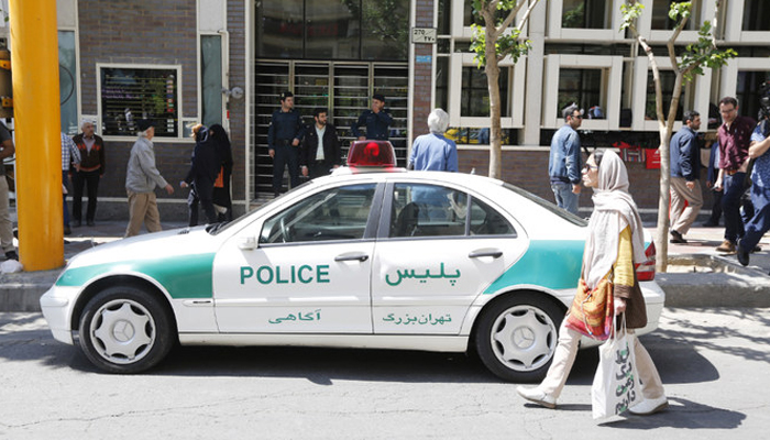 An Iranian police vehicle is seen parked in the capital Tehran. — AFP/File