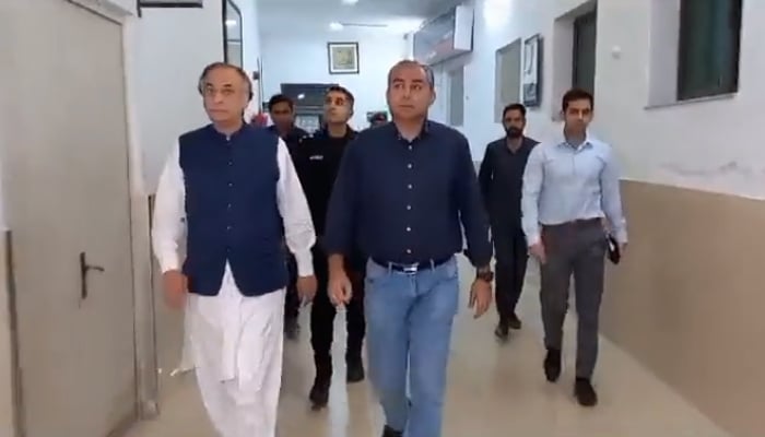 Chief Minister Mohsin Naqvi while visiting DHQ hospitals in Punjab in this still taken from a video released on October 25, 2023. — X/@MohsinnaqviC42