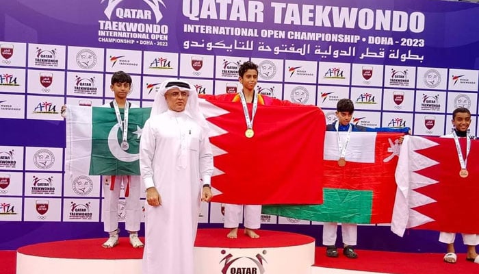 Tae Kwon Do athlete Syed Abdul Hadi Jafri brings a silver medal home to Pakistan. — X/CinnamonCurls