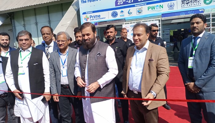 Punjab Governor Balighur Rahman while inaugurating the 7th International Pure Water Expo at Expo Centre Lahore on October 25, 2023. — Facebook/Pakistan Expo Centres