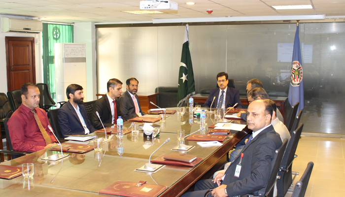 Secretary Interior, Aftab Akbar Durrani can be seen chairing a session during his visit to the National Police Bureau (NPB) in Islamabad in this picture released on October 24, 2023. — X/@BureauNpb