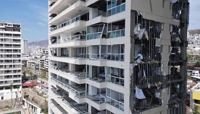 View of a building partially destroyed by Hurricane Otis in the Mexican resort city of Acapulco. — AFP/File