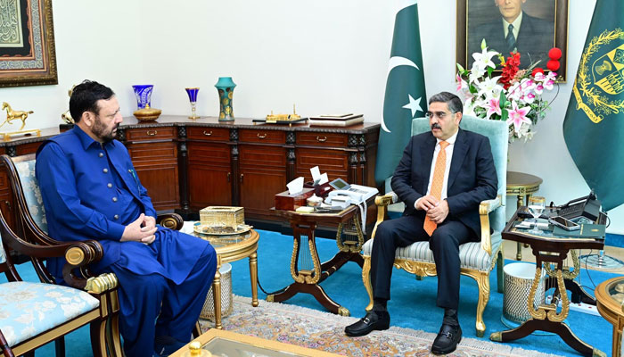 Chief Minister GB Gulbar Khan called on Caretaker Prime Minister Anwar-ul-Haq Kakar  at the PM House. PID