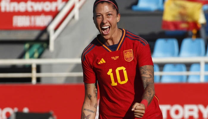Jenni Hermoso struck on her first Spain appearance since the World Cup final. — AFP
