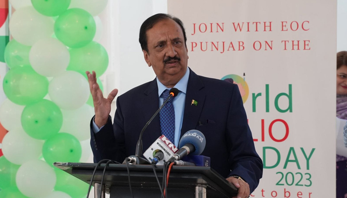 Punjab Minister for Primary and Secondary Healthcare Dr Jamal Nasir while speaking at a public event in this picture released on October 24, 2023. — Facebook/Primary & Secondary Healthcare Department