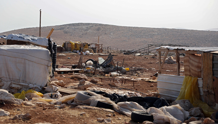 Objects are scattered, more than a week after Jewish settlers attacked the occupied West Bank village of Wadi al Seeq, on October 24, 2023. — AFP