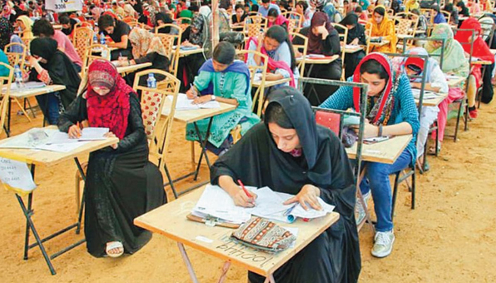 In this picture, students can be seen attempting an exam. — INP/File