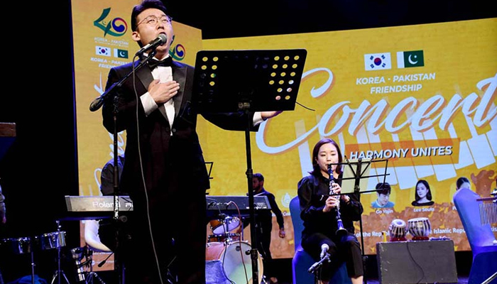 Korean Artists perform during Korea-Pakistan Friendship Concert ‘Harmony Unites’ in an event, celebrating the 40 years of diplomatic relations between Korea and Pakistan at PNCA on October 27, 2023. — APP