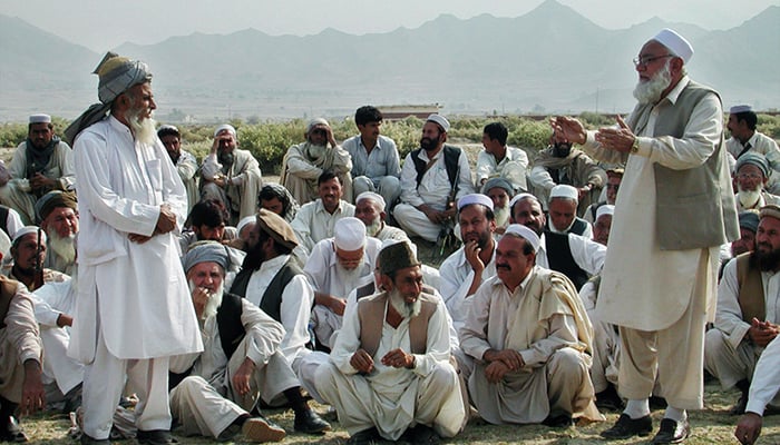 A representational image shows tribal elders gathered for a jirga. — AFP/File