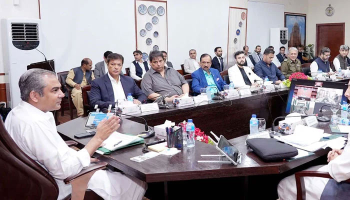 Caretaker Punjab Chief Minister, Mohsin Naqvi chairing 25th meeting of the Punjab Cabinet held in Multan on Monday, September 11, 2023. — PPI