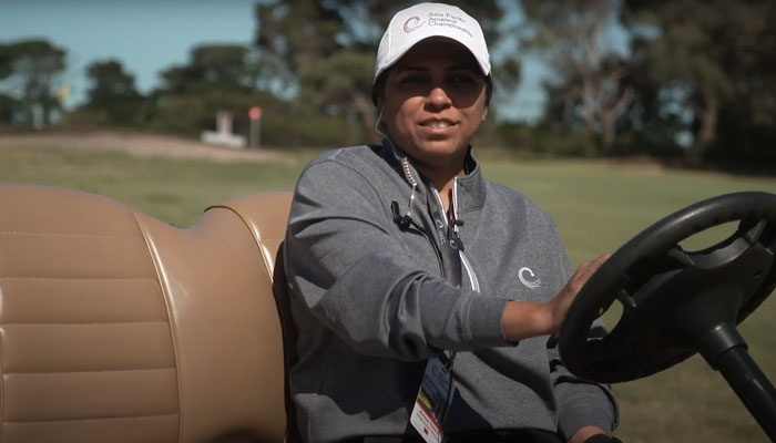 Munazza Shaheen, a qualified TARS (The Advanced Rules of Golf) referee from Pakistan. — Screengrab of a YouTube/Asia-Pacific Amateur Championship video.