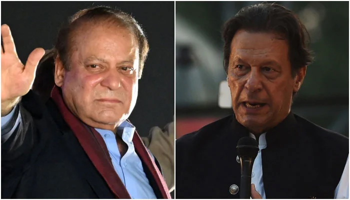 PML-N supremo Nawaz Sharif (left) and PTI Chairman Imran Khan. — AFP