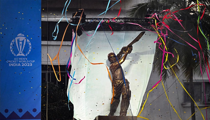 A life-size statue of Sachin Tendulkar has been uneviled at the India greats Wankhede Stadium home ground in Mumbai. — AFP