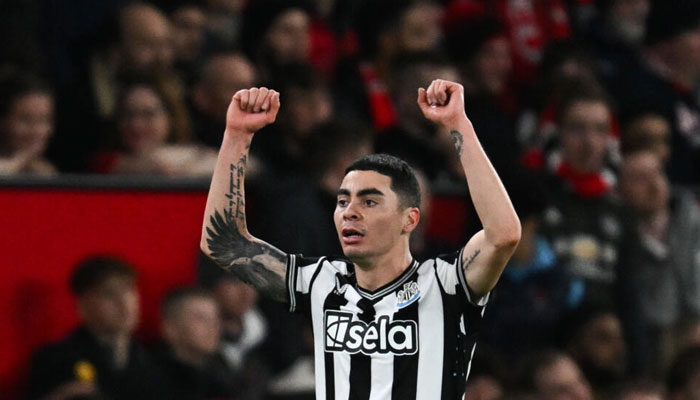 Miguel Almiron opened the scoring in Newcastles 3-0 win over Manchester United. — AFP