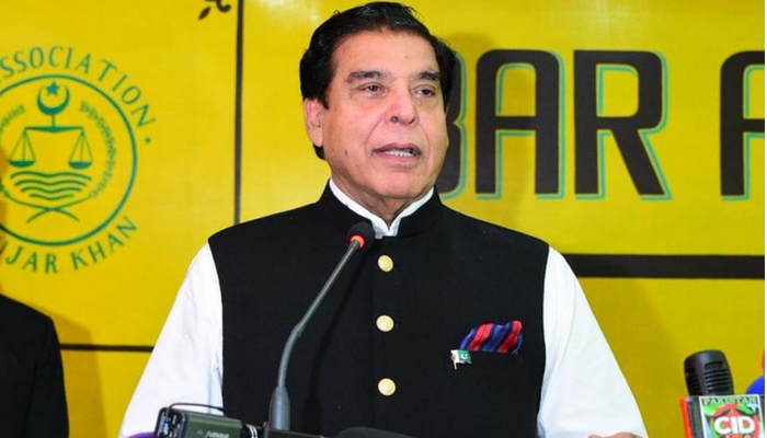 Former prime minister and NA speaker Raja Pervaiz Ashraf speaks in this image released on October 19, 2023. — Facebook/Raja Pervez Ashraf