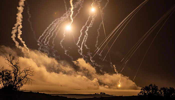 This picture taken from the Israeli side of the border with the Gaza Strip on November 2, 2023, shows Israeli bombardment in the Gaza Strip. — AFP