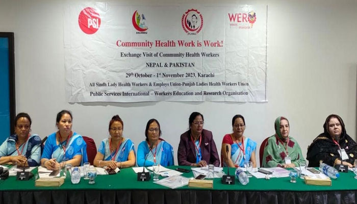 A three-day exchange visit of Nepal- Pakistan Community Health Workers was held in Karachi with the Supportof Public Services International and WERO. — Facebook/alimirzulfiqar