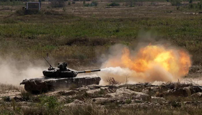 A Ukrainian tank fires during a training exercise in the Chernihiv region on September 8, 2023. — AFP File