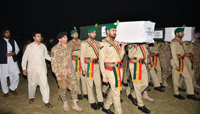 A funeral of one of the martyrs is being taken to his last abode. — ISPR