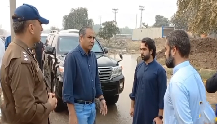 Chief Minister Mohsin Naqvi inspects the CBD Punjab Bab District in this still on November 7, 2023. — Facebook/Govt of Punjab