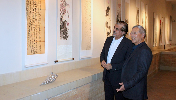 Jamal Shah, Minister of National Heritage & Culture Division visits the PNCA exhibition that celebrates rich tapestry of Chinese contemporary art on November 7, 2023. — Facebook/PNCA - Pakistan National Council of the Arts