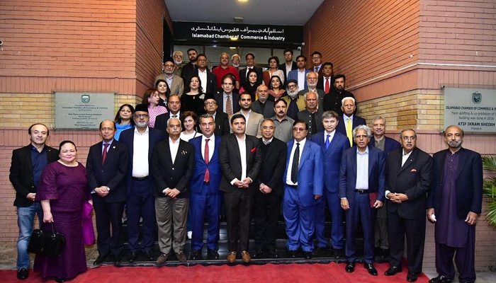 ICCI officials and Adam M. Tugio, Ambassador of Indonesia to Pakistan stand for a group photo after a farewell dinner on November 9, 2023, in Islamabad. — D+Facebook/Sadaf Zafar