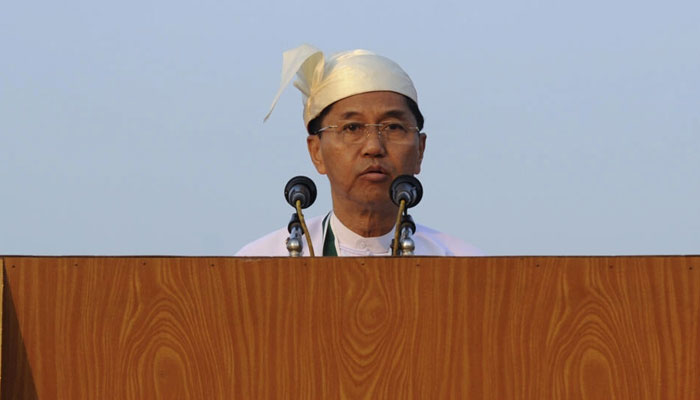 Myanmars junta-backed president Myint Swe, pictured here in 2013. — AFP