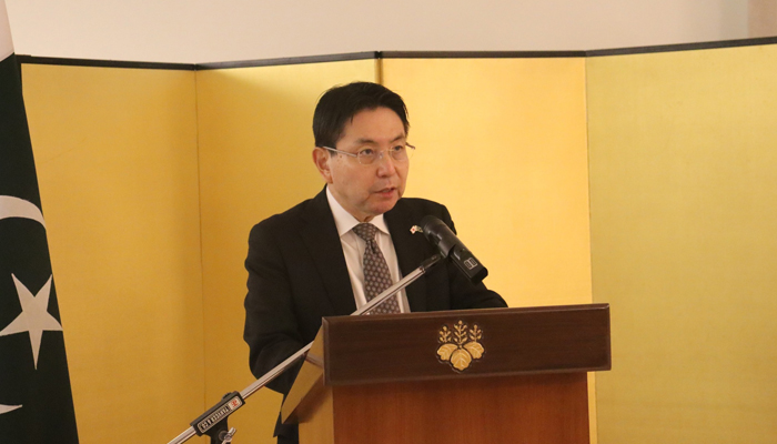 Consul General of Japan Odagiri Toshio speaks during an event in this image released on November 3, 2023. — Facebook/Consulate-General of Japan in Karachi