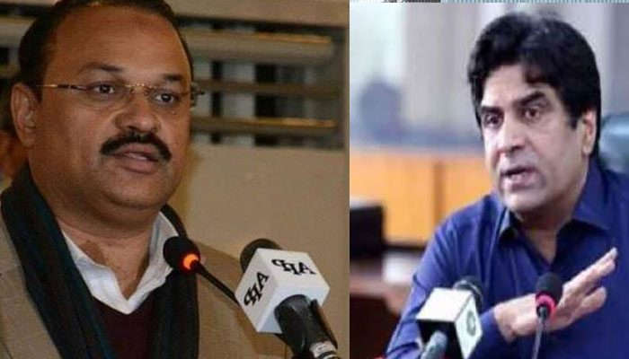 PTI leaders Ali Nawaz Awan (left) and former MNA Malik Amir. —APP
