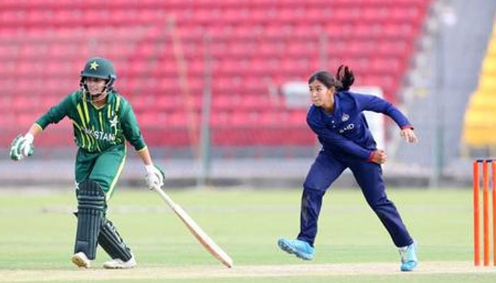 A glimpse of a match between Pakistan Women A and Thailand at Gaddafi Stadium on Nov 10, 2023. — Mediaspring PK