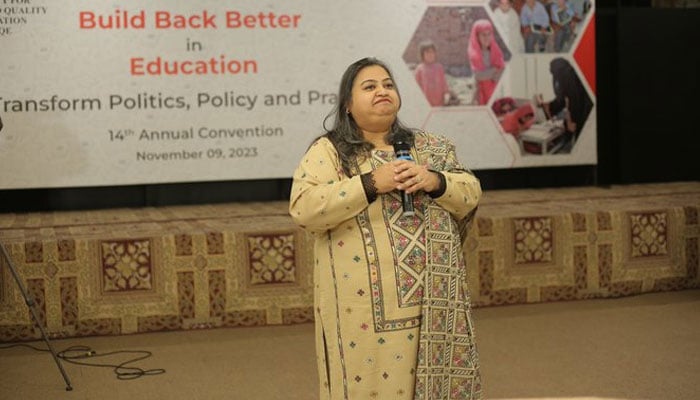 Ms. Zehra Arshad, Executive Director SAQE in closing remarks, urged decisive actions for educational transformation.  — x/PCESAQE