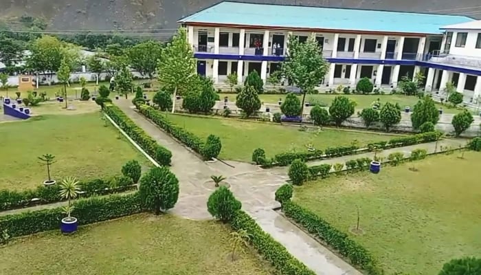 This image released on September 13, 2023, shows an overall view of the University of Chitral. — Facebook/University of Chitral 0fficial