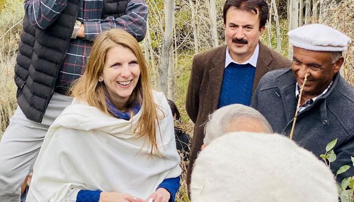 In this photo released on Nov 8, 2023, British High Commissioner Jane Marriott can be seen in Gilgit Baltistan. —x/JaneMarriottUK