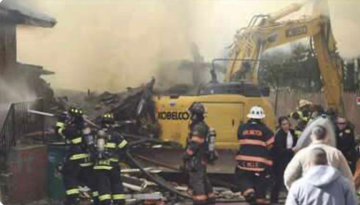 The sight of building collapse in Italys area of San Lorenzo Nuovo, near Viterbo. — Facebook/Sarah Dean