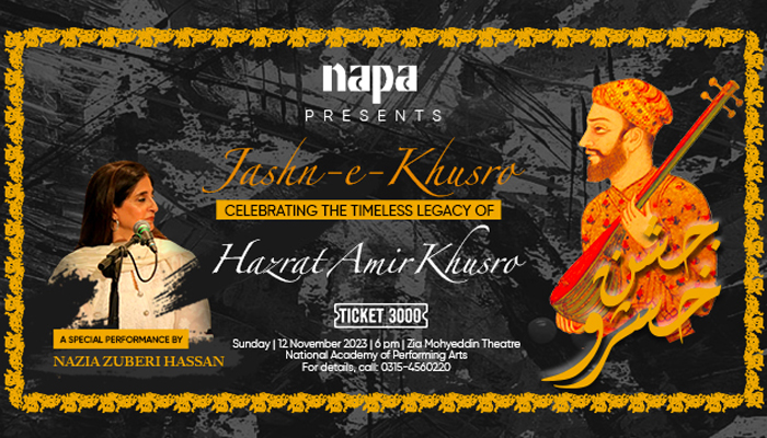 This poster released on October 30, 2023, shows information regarding a tribute to Ameer Khusrau. — Facebook/NAPA - National Academy of Performing Arts