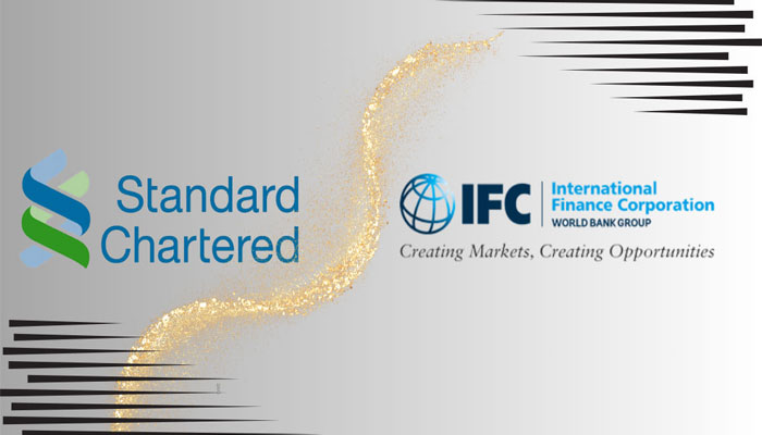 The logos of the Standard Chartered Bank Pakistan (SCBP) and the International Finance Corporation (IFC). —Facebook/FinancialMasteryModeling