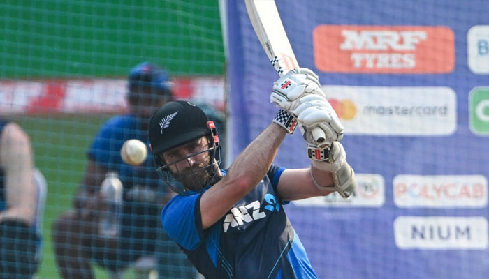 New Zealand captain Kane Williamson bats during a practice session ahead of a World Cup semi-final against India. — AFP/File