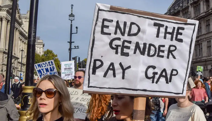 In this undated photo, women are seen protesting for equal pay in Great Britain. —— AFP File