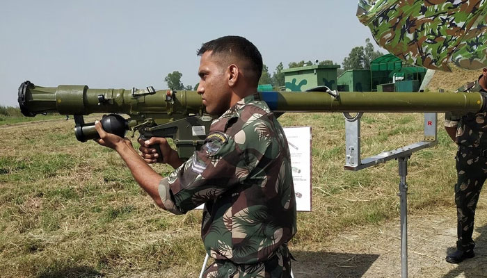 An Indian Army soldier with Igla MANPADS. — X/@neeraj_rajput